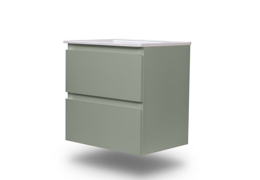 Ensemble de meuble de salle de bain compact Nivo Bruntec 2 tiroirs suspendus principal 4