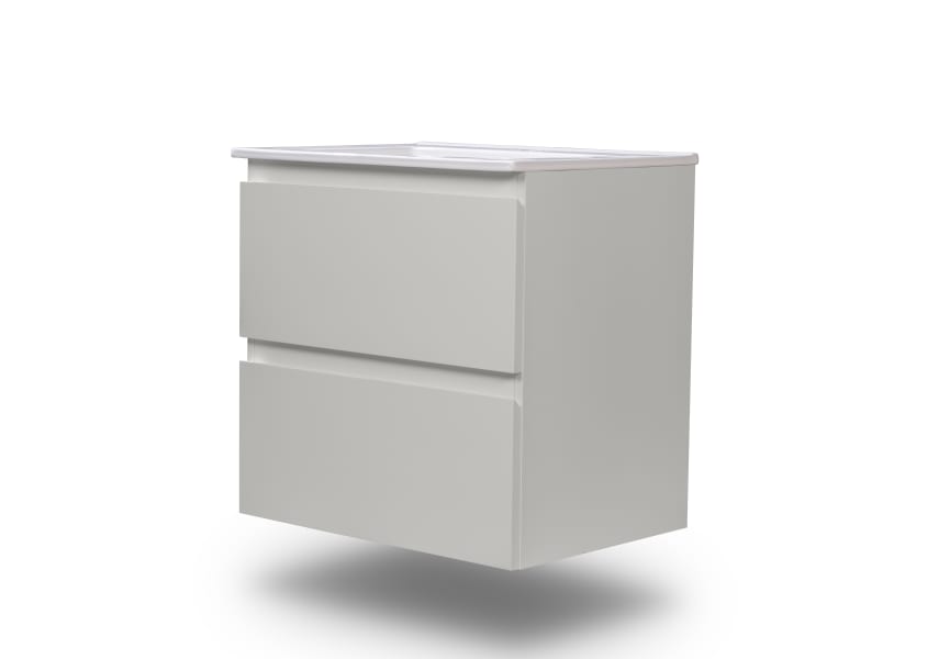 Ensemble de meuble de salle de bain compact Nivo Bruntec 2 tiroirs suspendus principal 1