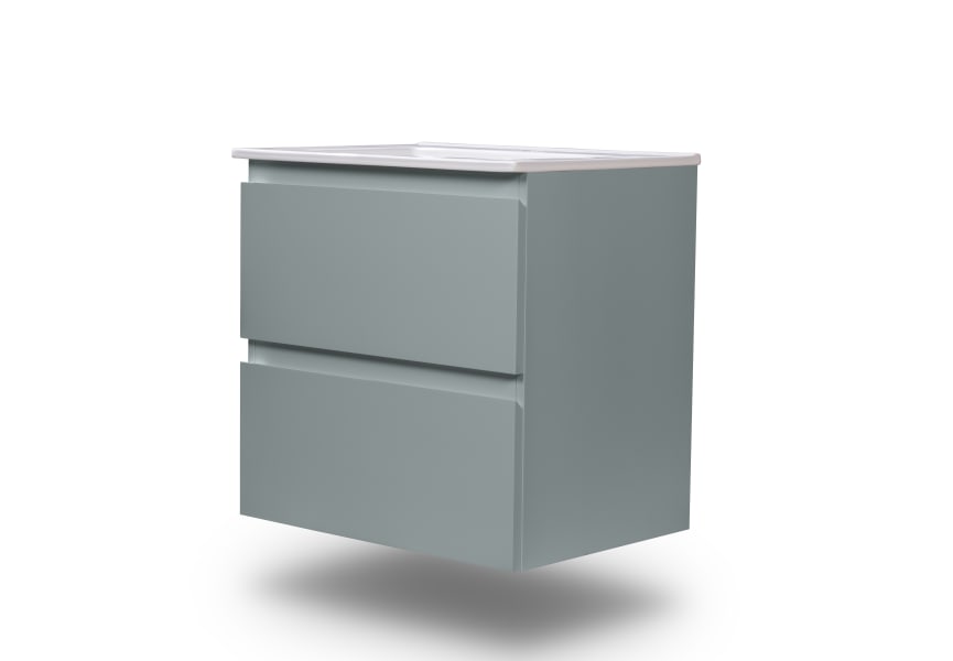 Ensemble de meuble de salle de bain compact Nivo Bruntec 2 tiroirs suspendus principal 2