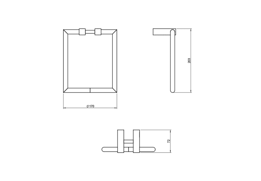 Porte-serviettes de salle de bains Metric Cosmic croquis 3