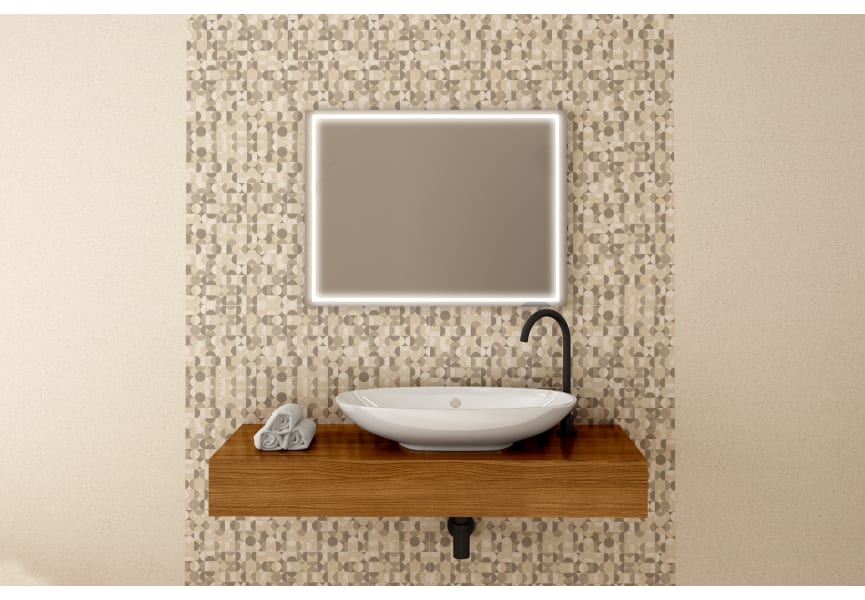 Miroir de salle de bain avec éclairage LED Orion Bruntec principal 2