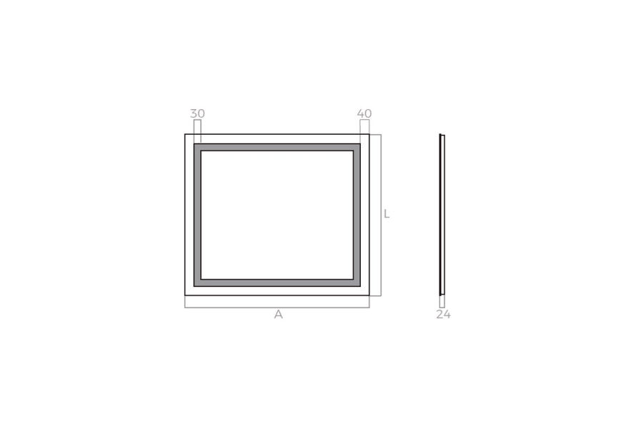 Bruntec Orion Miroir de salle de bain avec lumière LED croquis 5