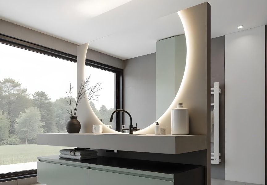 Miroir Zoni Bruntec Luna avec éclairage LED environnement 6