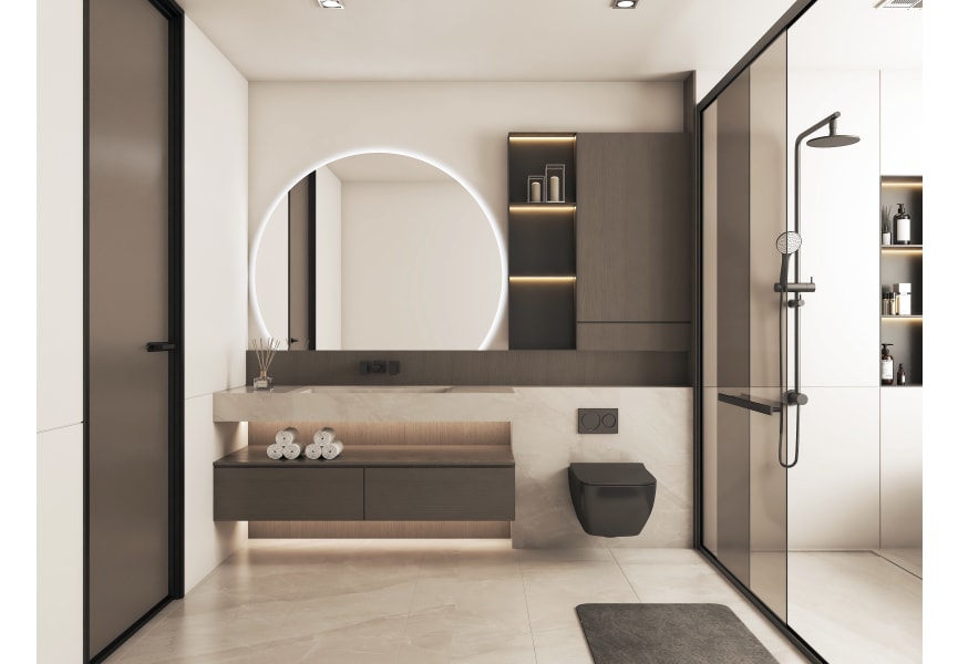 Miroir Zoni Bruntec Luna avec éclairage LED principal 1