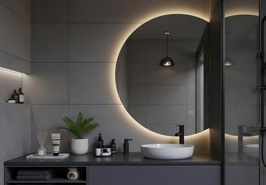 Miroir Zoni Bruntec Luna avec éclairage LED principal 0
