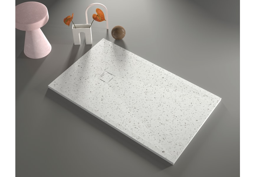 Receveurs de douche en résine décorés Design 3D Granit Bruntec environnement 1