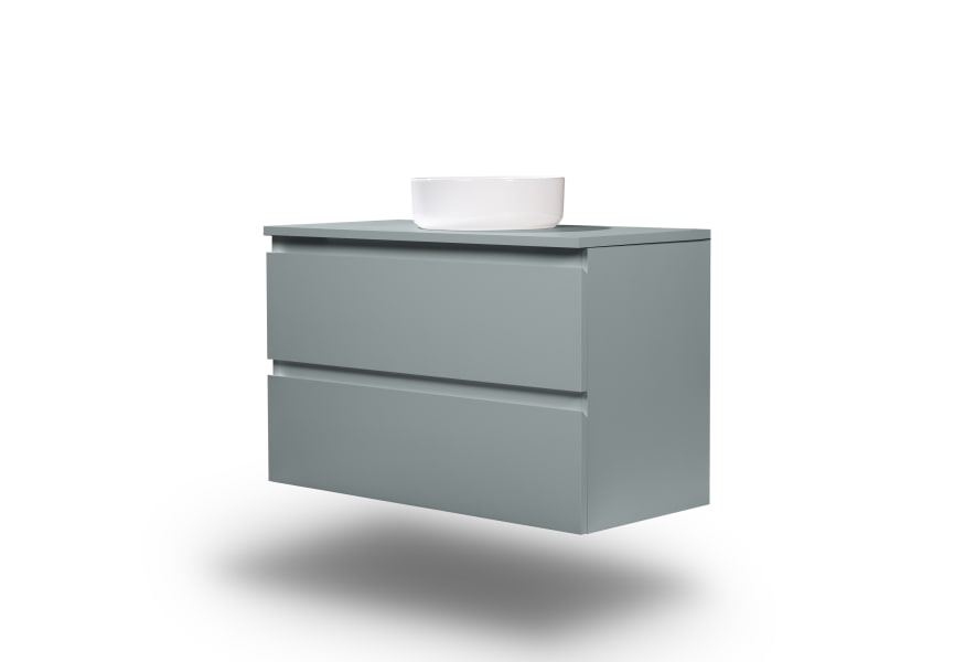 Meuble de salle de bains MDF laqué avec plan de toilette en bois Vilma Bruntec principal 13