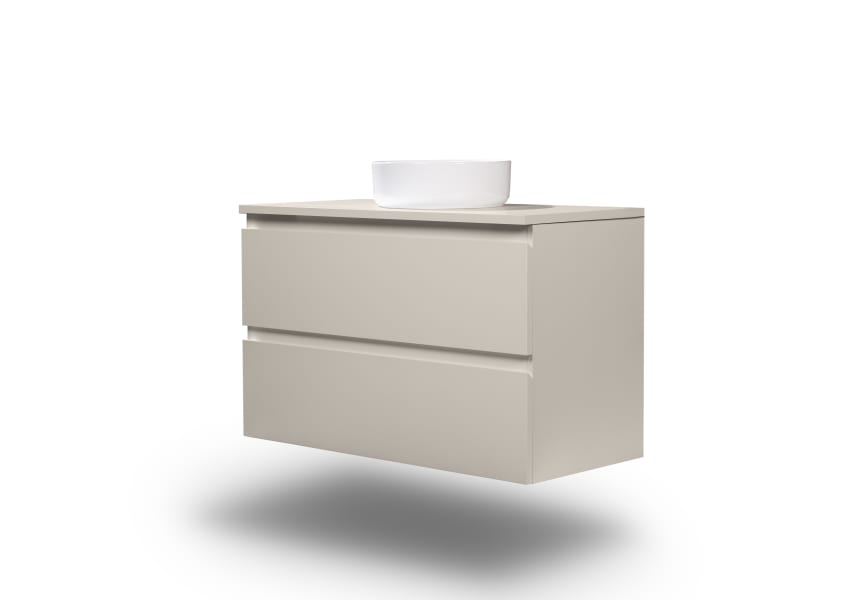 Meuble de salle de bains MDF laqué avec plan de toilette en bois Vilma Bruntec principal 7