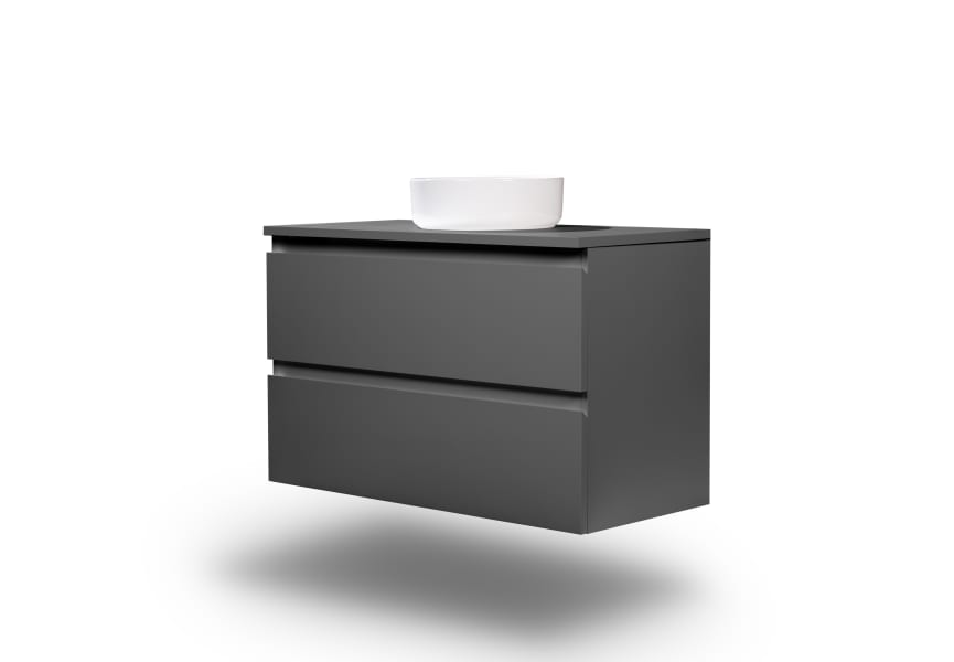 Meuble de salle de bains MDF laqué avec plan de toilette en bois Vilma Bruntec principal 9