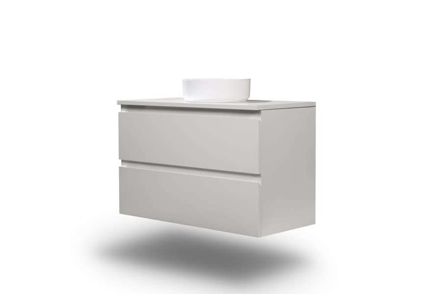 Meuble de salle de bains MDF laqué avec plan de toilette en bois Vilma Bruntec principal 8