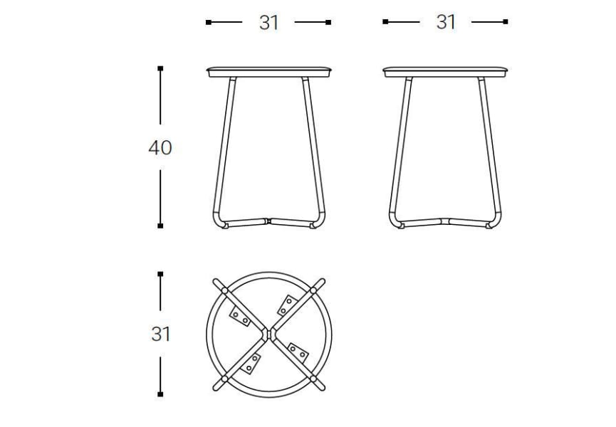 Tabouret de salle de bain Architect Cosmic croquis 4