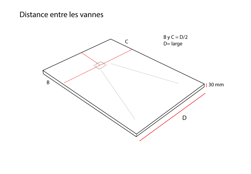Receveur de douche en résine Stone Plus Bruntec croquis 4