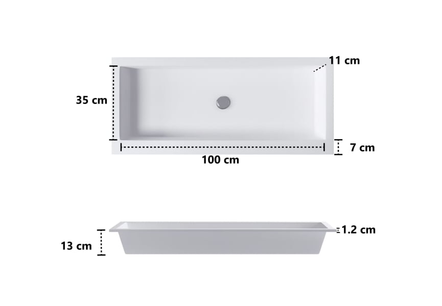 Vasque à encastrer Nevada Bruntec croquis 1