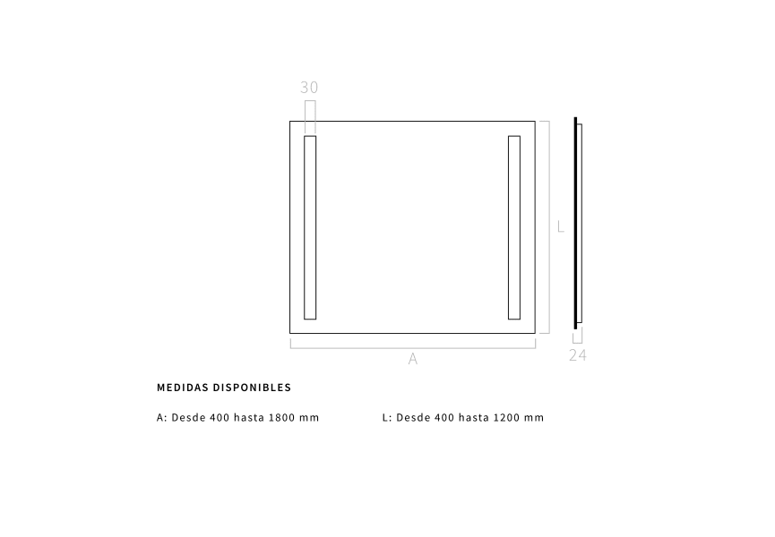 Miroir de salle de bains avec l'éclairage LED Katrina Bruntec croquis 4