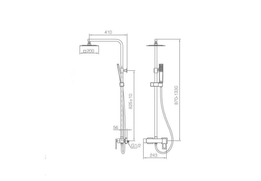 Set de douche Suecia Imex croquis 20