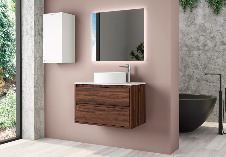 Meuble de salle de bains avec plan de toilette Solid Surface Boston Bruntec principal 1