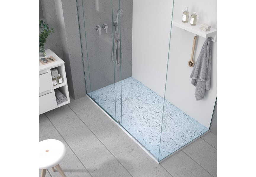 Receveurs de douche en résine décorés Design 3D Bleu Bruntec environnement 2