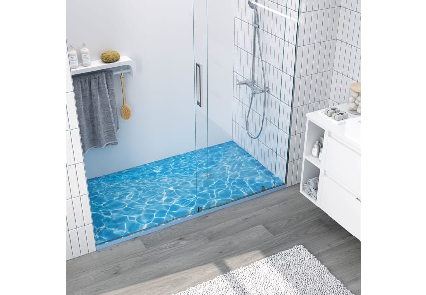 Receveurs de douche en résine décorés Design 3D Bleu Bruntec principal 0