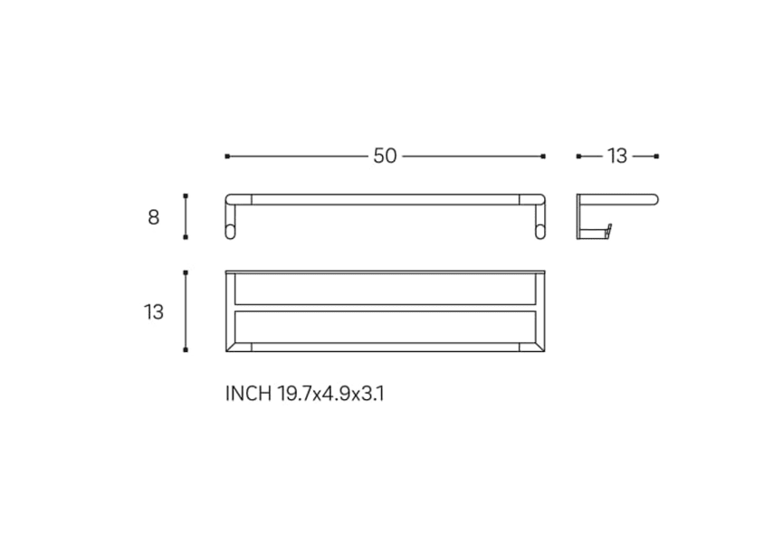Porte-serviettes de salle de bains Micra Cosmic croquis 1
