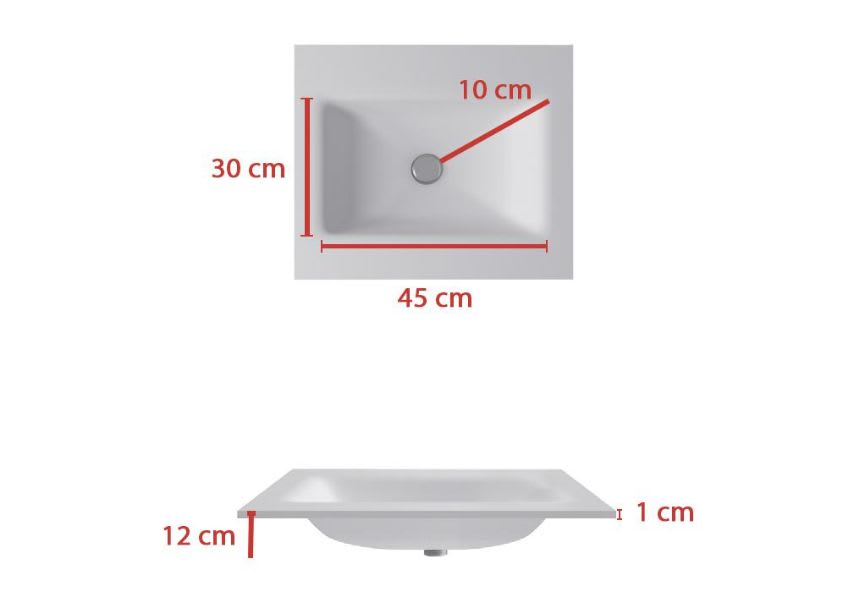 Italia Bruntec lavabo à encastrer croquis 2