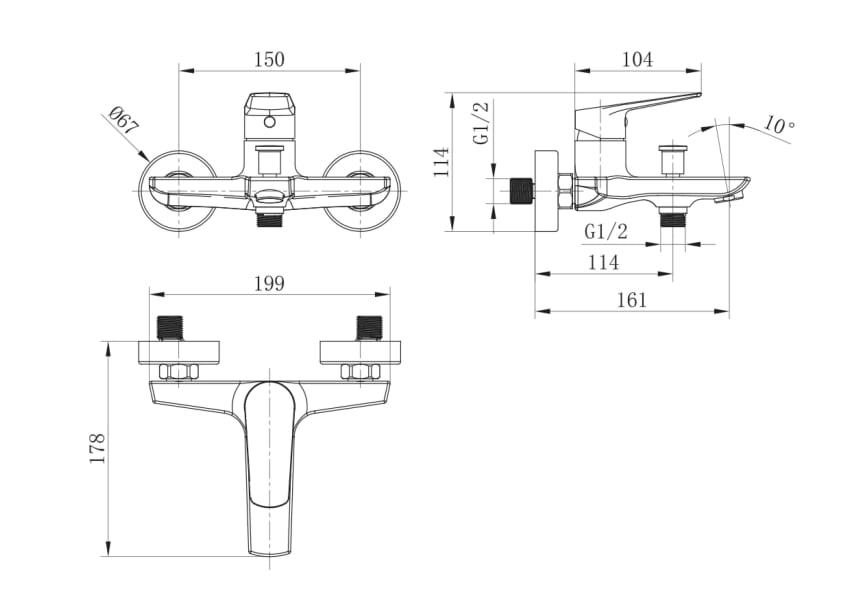 Robinet de baignoire Belgique Imex croquis 4