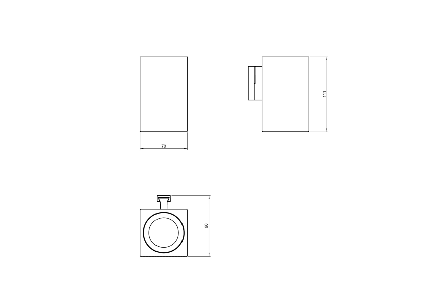 Porte-brosse de toilette Metric Cosmic croquis 2