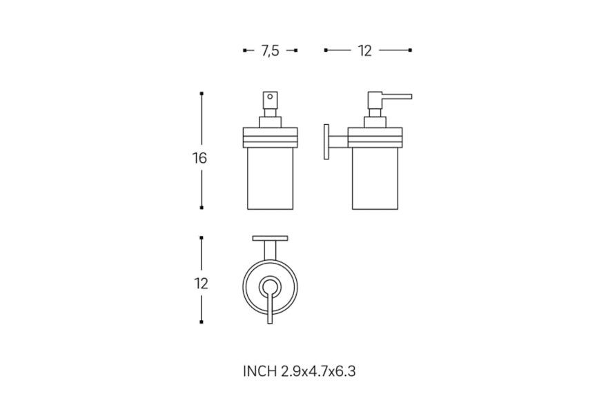 Distributeur de savon Square Duo Cosmic croquis 4