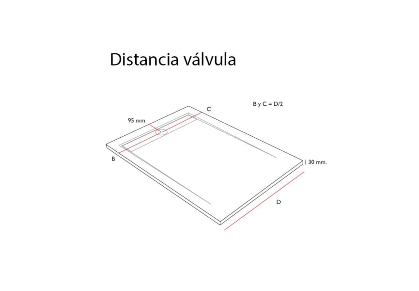 Receveur de douche en résine Design Stile Bruntec croquis 7