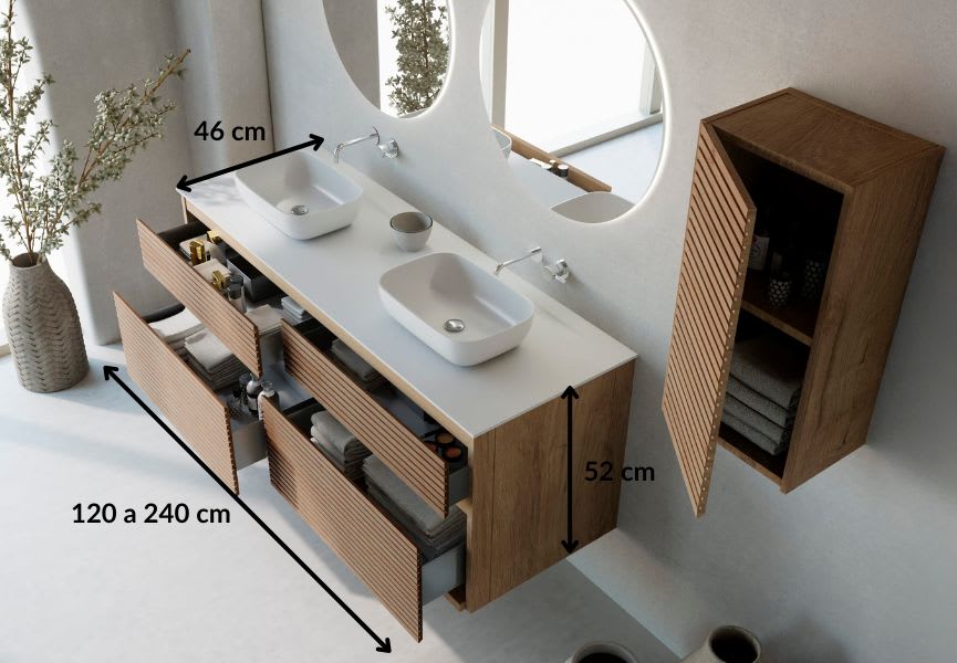 Meuble de salle de bains avec plan de toilette Alpes 9 Bruntec croquis 4
