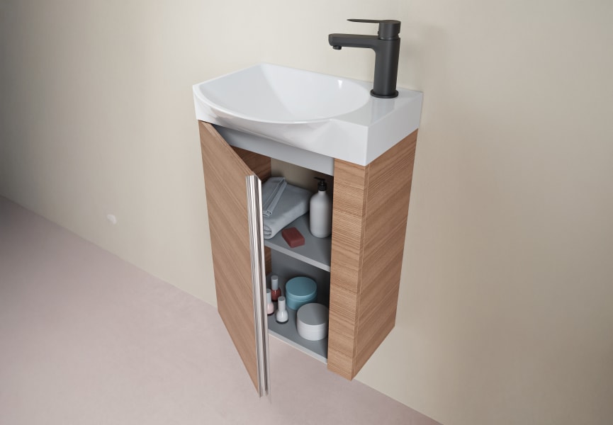 Ensemble complet de meubles de salle de bains à profondeur réduite 34 cm Elegance Royo détail 8