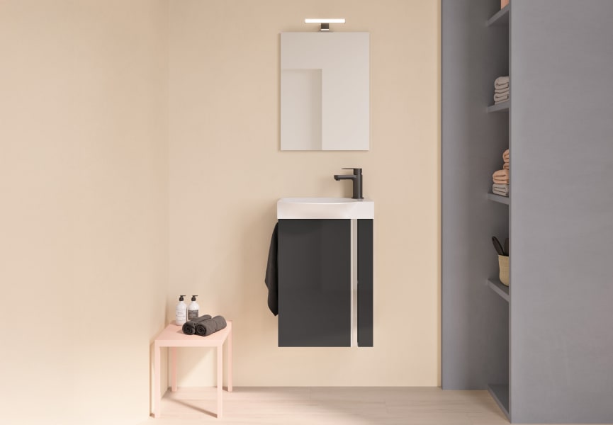 Ensemble complet de meubles de salle de bains à profondeur réduite 34 cm Elegance Royo principal 0