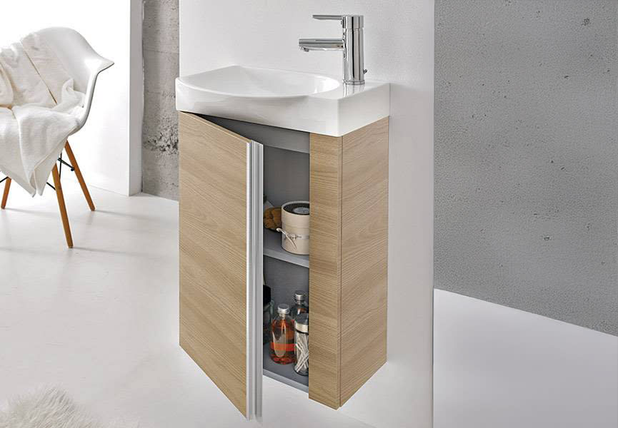 Ensemble complet de meubles de salle de bains à profondeur réduite 34 cm Elegance Royo détail 6