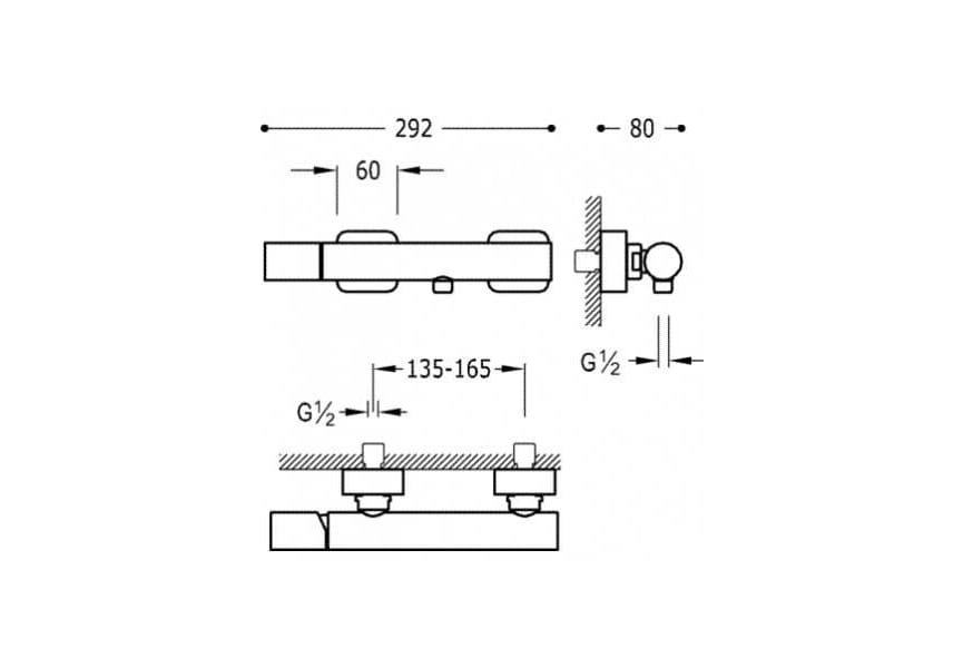 Robinet de douche Loft Tres croquis 1