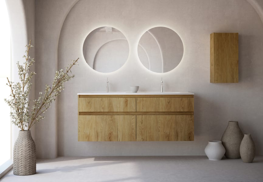Ensemble de meubles de salle de bain en bois massif Alpes 6  Bruntec principal 0