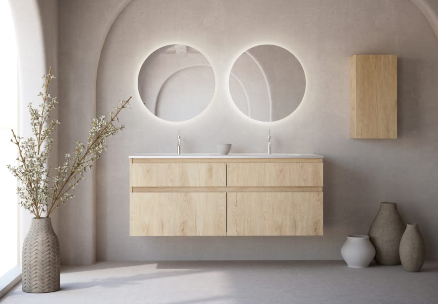 Ensemble de meubles de salle de bain en bois massif Alpes 6  Bruntec principal 1