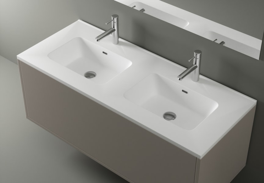 Ensemble de meubles de salle de bain en bois massif Alpes 6  Bruntec détail 3