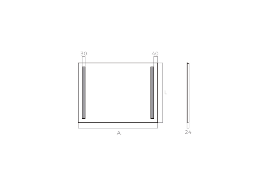 Miroir de salle de bains avec éclairage LED Liberty St Bruntec croquis 3