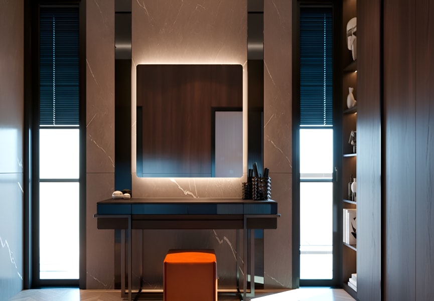 Miroir de salle de bains avec éclairage LED Drako Bruntec environnement 5