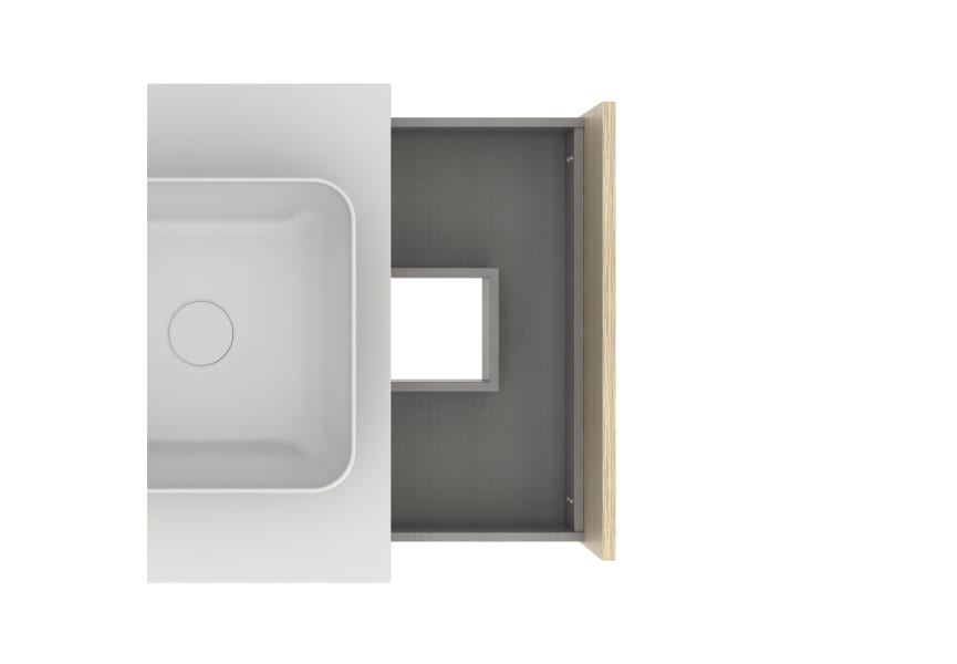 Nara Top Amizuva Ensemble meuble de salle de bains avec lavabo sur plan de toilette détail 1