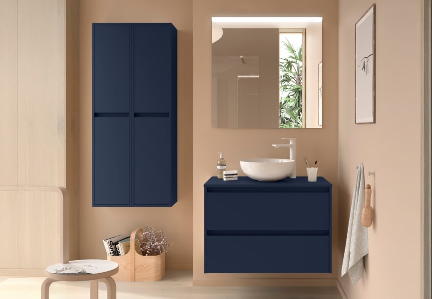 Meubles de salle de bains avec plan de toilette en bois Noja Salgar principal 6