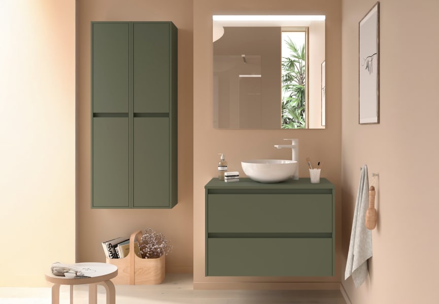 Meubles de salle de bains avec plan de toilette en bois Noja Salgar principal 8