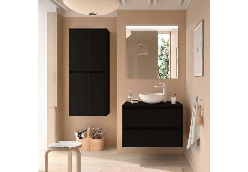 Ensemble de meubles de salle de bains avec plan de toilette en bois Noja Salgar principal 6