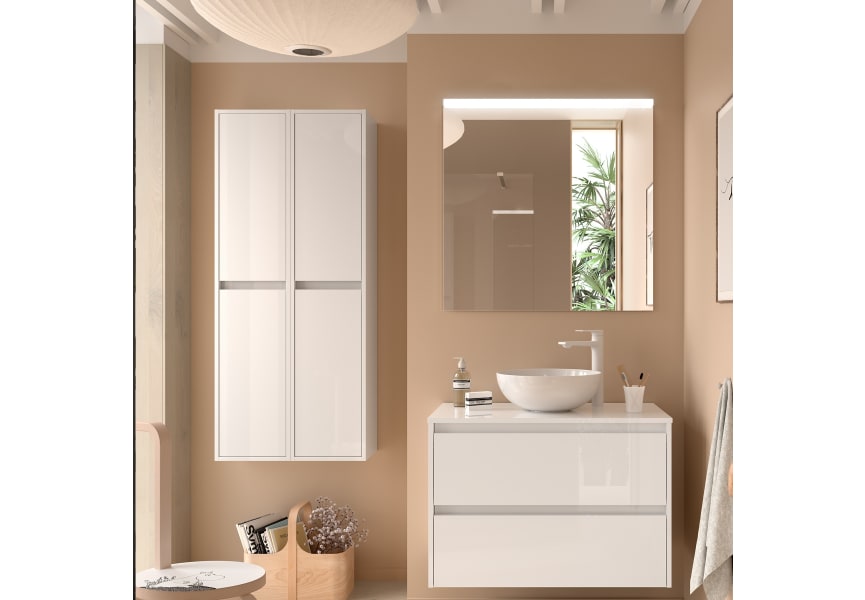 Ensemble de meubles de salle de bains avec plan de toilette en bois Noja Salgar principal 1