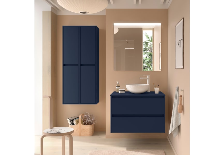 Ensemble de meubles de salle de bains avec plan de toilette en bois Noja Salgar principal 6