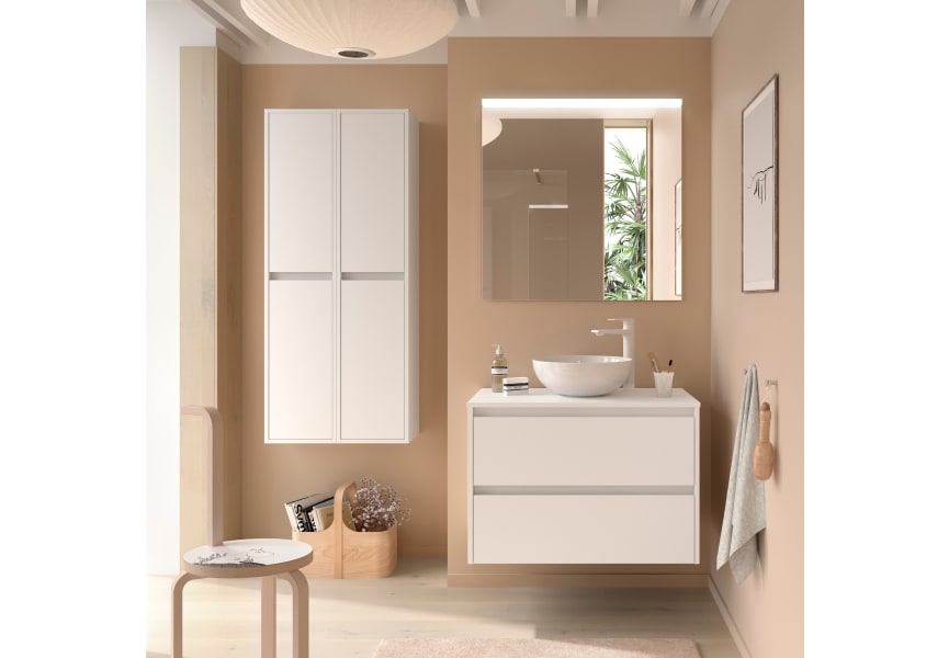 Ensemble de meubles de salle de bains avec plan de toilette en bois Noja Salgar principal 2