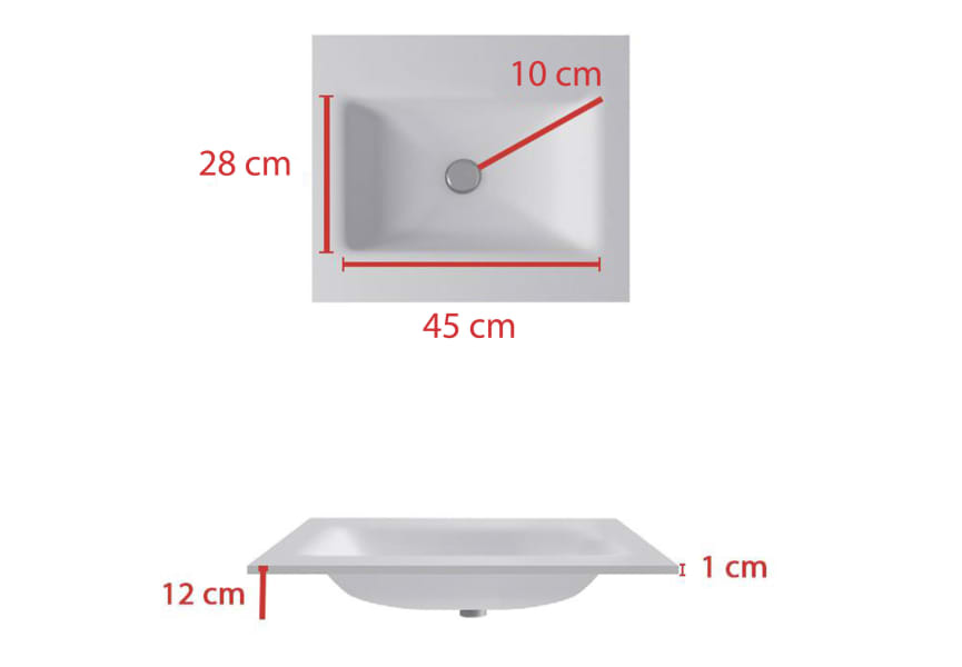 Italia Bruntec lavabo à encastrer croquis 2