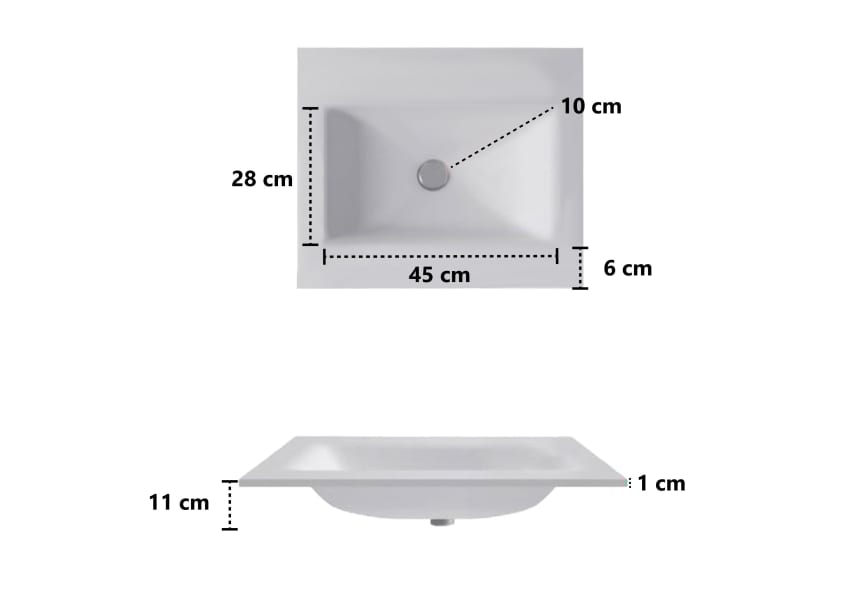 Vasque à encastrer Italia Bruntec croquis 2