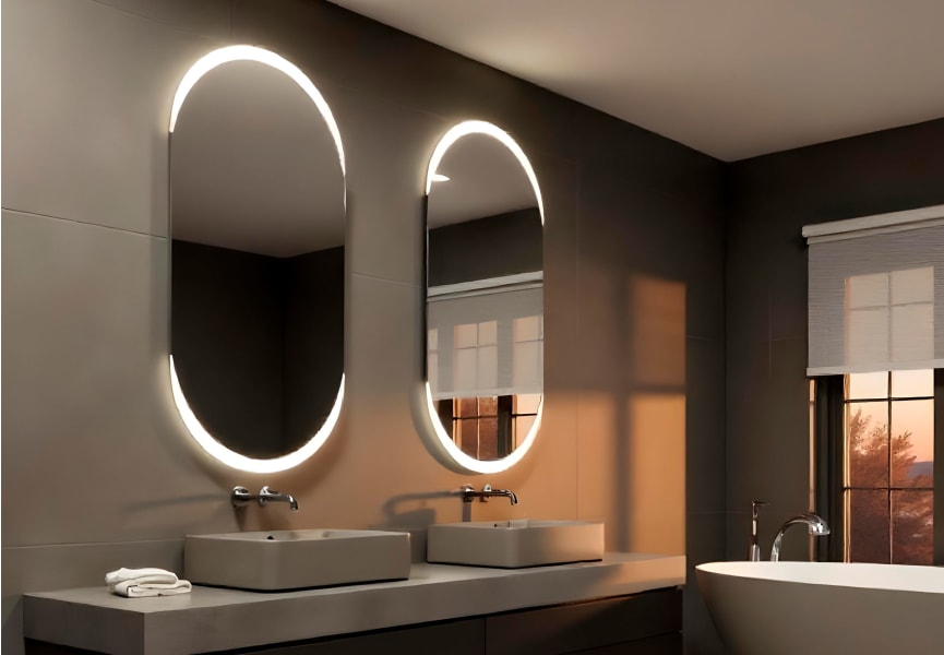 Miroir de salle de bains avec éclairage LED Pol Bruntec principal 0