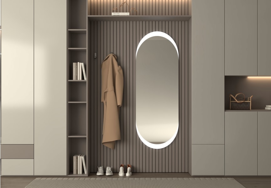 Miroir de salle de bains avec éclairage LED Pol Bruntec principal 1