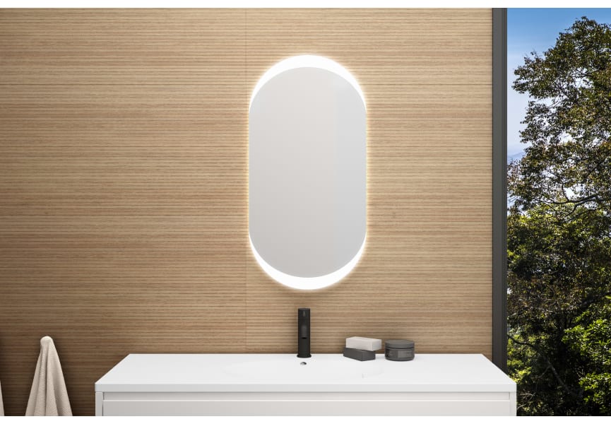 Miroir de salle de bains avec éclairage LED Pol Bruntec principal 1
